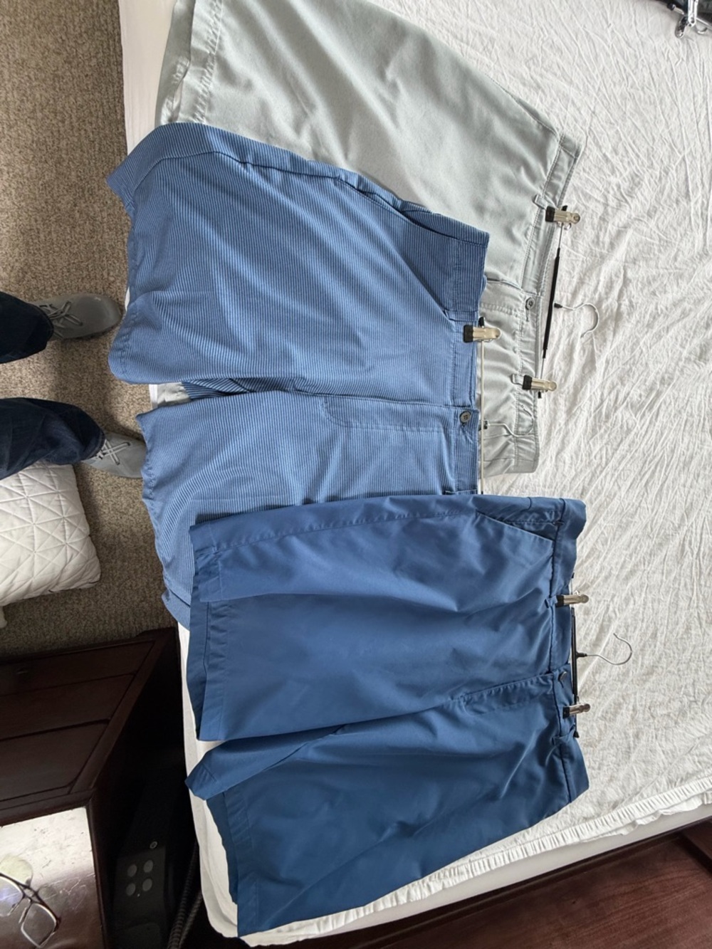 Three Blue Men’s golf Shorts Bundle - Light Blue, Chambray, Navy